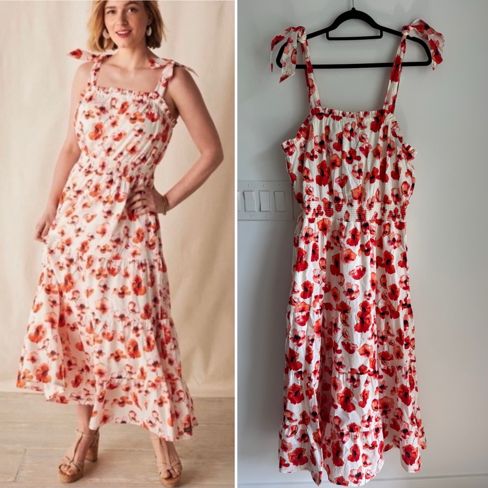 Matilda Jane Womens Maxi Dress Summer Siesta Poppy Floral Flowers Size Large NEW